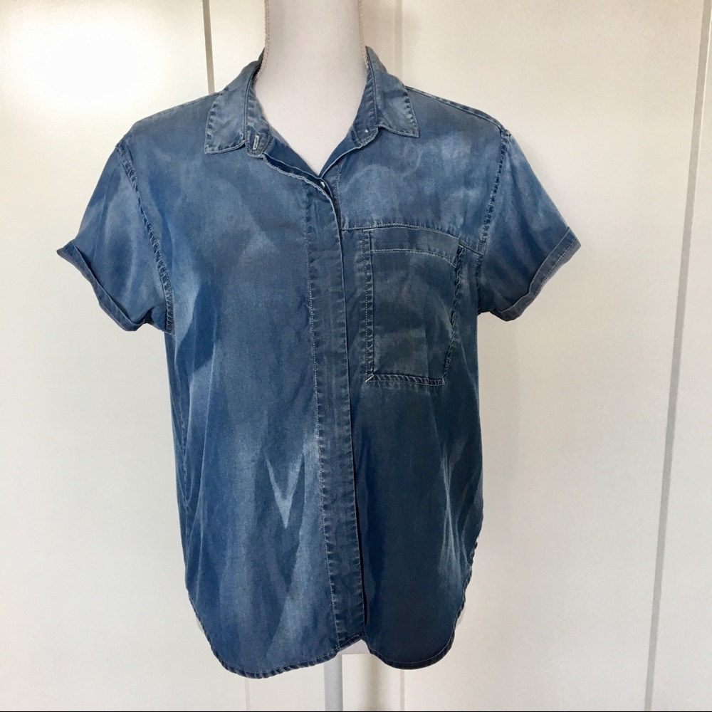 SALE Calvin Klein | Button Down Chambray Blouse